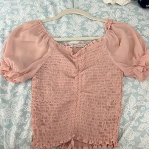 Pink scrunch blouse